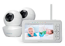 Load image into Gallery viewer, 5" HD Split-Screen Baby Monitor, Babysense Video Baby Monitor with Camera and Audio, Two HD Cameras with Remote PTZ, Night Light, 960ft Range, Two-Way Audio, 4X Zoom, Night Vision, 4000mAh Battery