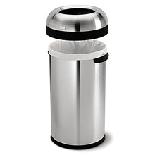 Load image into Gallery viewer, simplehuman 60 Liter / 16 Gallon Bullet Open Top Trash Can, Commercial Grade Heavy Gauge, Brushed Stainless Steel