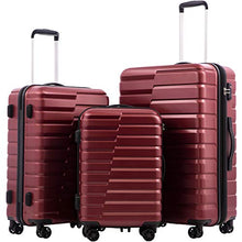 Load image into Gallery viewer, COOLIFE Luggage Expandable Suitcase PC ABS TSA Luggage 3 Piece Set Lock Spinner Carry on (wine red, 3 piece set)