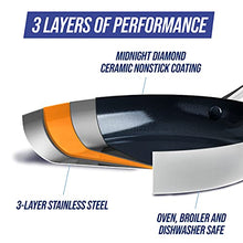 Load image into Gallery viewer, Blue Diamond Cookware Tri-Ply Stainless Steel Ceramic Nonstick, 9.5" and 11" Frying Pan Skillet Set, PFAS-Free, Multi Clad, Induction, Dishwasher Safe, Oven Safe, Silver