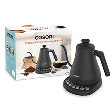Load image into Gallery viewer, COSORI Electric Gooseneck Kettle with 5 Variable Presets, Pour Over Kettle & Coffee Kettle, 100% Stainless Steel Inner Lid & Bottom, 1200 Watt Quick Heating, 0.8L, Matte Black