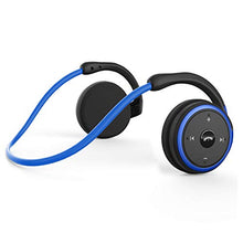 Load image into Gallery viewer, Small Bluetooth Headphones Wrap Around Head - Sports Wireless Headset with Built in Microphone and Crystal-Clear Sound, Foldable and Carried in The Purse, and 12-Hour Battery Life, Blue