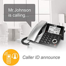 Load image into Gallery viewer, AT&T CL84107 DECT 6.0 Expandable Corded/Cordless Phone with Smart Call Blocker, Black/Silver with 1 Handset