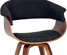 Load image into Gallery viewer, Armen Living Summer Chair in Charcoal Fabric and Walnut Wood Finish, 31" x 25" x 22"