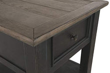 Load image into Gallery viewer, Signature Design by Ashley Tyler Creek Rustic End Table with Storage Drawer and Fixed Shelf, Brown & Black