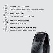 Load image into Gallery viewer, Panasonic Beard Trimmer for Men Cordless Precision Power, Hair Clipper with Comb Attachment and 19 Adjustable Settings, Washable, ER-SB40-K