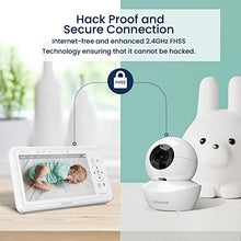 Load image into Gallery viewer, 5" HD Split-Screen Baby Monitor, Babysense Video Baby Monitor with Camera and Audio, Two HD Cameras with Remote PTZ, Night Light, 960ft Range, Two-Way Audio, 4X Zoom, Night Vision, 4000mAh Battery
