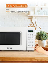 Load image into Gallery viewer, COMMERCIAL CHEF 0.7 Cu Ft Microwave with 10 Power Levels, 700W Microwave with Digital Display, Countertop Microwave with Child Safety Door Lock, Programmable with Push Button, White