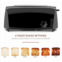 Load image into Gallery viewer, Elite Gourmet Long Slot Toaster, 6 Toast Settings, Toaster Defrost, Reheat, Cancel Functions, Slide Out Crumb Tray, Extra Wide Slots for Bagel Waffles, 4 Slice, Black