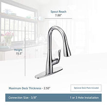 Load image into Gallery viewer, Moen 7594SRS Arbor One-Handle Pulldown Kitchen Faucet Featuring Power Boost and Reflex, Spot Resist Stainless