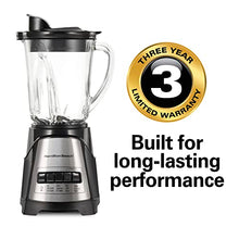 Load image into Gallery viewer, Hamilton Beach Power Elite Wave Action blender-for Shakes & Smoothies, Puree, Crush Ice, 40 Oz Glass Jar, 12 Functions, Stainless Steel Ice Sabre-Blades, Black (58148A)