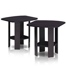 Load image into Gallery viewer, FURINNO Simple Design End Table, 2-Pack, Dark Walnut