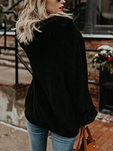 Load image into Gallery viewer, Century Star Womens Oversized Long Sleeve Casual Pullover Sweatshirt Fuzzy Hoodie Pockets Black Medium