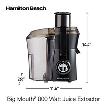 Load image into Gallery viewer, Hamilton Beach Juicer Machine, Big Mouth Large 3” Feed Chute for Whole Fruits and Vegetables, Easy to Clean, Centrifugal Extractor, BPA Free, 800W Motor, Black