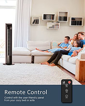 Load image into Gallery viewer, Uthfy Oscillating Tower Fan with Remote, Electric Standing Tower Fan Floor Fan for Bedroom Indoor Office and Home Use,Quiet Cooling Portable Bladeless Tower Fans, 30 inchs, Black Tower Fan