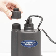 Load image into Gallery viewer, Superior Pump 91250 1/4 HP Thermoplastic Submersible Utility Pump with 10-Foot Cord