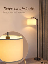 Load image into Gallery viewer, addlon Floor Lamp for Living Room with Beige Linen Lamp Shade and 9W LED Bulb Modern Standing Lamp Floor Lamps for Bedrooms - Black