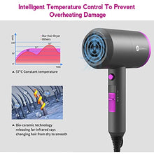 Load image into Gallery viewer, Slopehill Professional Ionic Hair Dryer, Powerful 1800W Fast Drying Low Noise Blow Dryer with 2 Concentrator Nozzle 1 Diffuser Attachments for Home Salon Travel