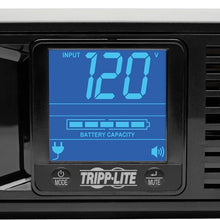 Load image into Gallery viewer, Tripp Lite SMART1500LCD 1500VA UPS Smart Battery Backup & Surge Protector, 900W, 8 Outlets, Rack Mount UPS, Tower Mount Adapter, LCD Screen, AVR, Ethernet Protection