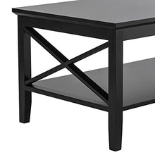 Load image into Gallery viewer, ChooChoo Oxford Coffee Table with Thicker Legs, Black Wood Coffee Table with Storage for Living Room
