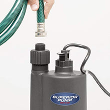 Load image into Gallery viewer, Superior Pump 91250 1/4 HP Thermoplastic Submersible Utility Pump with 10-Foot Cord
