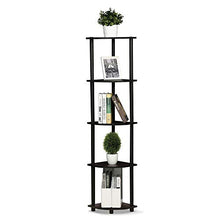 Load image into Gallery viewer, Furinno Turn-N-Tube 5 Tier Corner Display Rack Dark Walnut