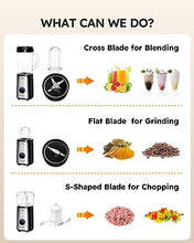 Load image into Gallery viewer, Sangcon 5 in 1 Blender and Food Processor Combo for Kitchen, Small Electric Food Chopper for Meat and Vegetable, 350W High Speed Blenders with 2 Speeds and Pulse for Smoothies and Shakes