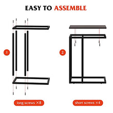Load image into Gallery viewer, WLIVE Snack Side Table, C Shaped End Table for Sofa Couch and Bed, Gray