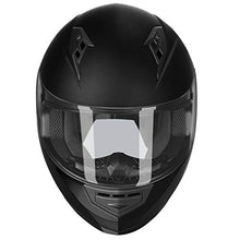 Load image into Gallery viewer, GLX GX11 Compact Lightweight Full Face Motorcycle Street Bike Helmet with Extra Tinted Visor DOT Approved (Matte Black, Medium)