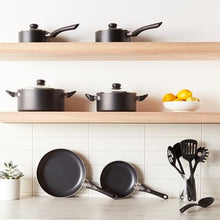 Load image into Gallery viewer, Amazon Basics Non-Stick Cookware 15-Piece Set, Pots, Pans and Utensils, Black