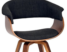 Load image into Gallery viewer, Armen Living Summer Chair in Charcoal Fabric and Walnut Wood Finish, 31" x 25" x 22"