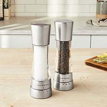 Load image into Gallery viewer, COLE & MASON Derwent Salt and Pepper Grinder Set - Stainless Steel Mills Include Gift Box, Gourmet Precision Mechanisms and Premium Sea Salt and Peppercorns