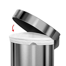 Load image into Gallery viewer, simplehuman 60 Liter Semi-Round Hands-Free Kitchen Step Stainless Steel Trash Can with Soft-Close Lid, Brushed