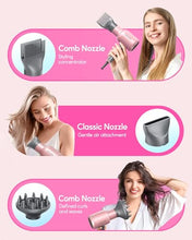 Load image into Gallery viewer, Wavytalk Professional Ionic Hair Dryer Blow Dryer with Diffuser and Concentrator for Curly Hair 1875 Watt Negative Ions Dryer with Ceramic Technology Nozzle for Fast Drying as Salon Light and Quiet