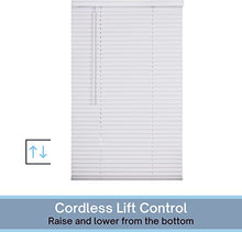 Load image into Gallery viewer, LOTUS & WINDOWARE Cordless 1" Vinyl Mini Blind 13" Wide x 72" Long, White (MLX1372WH)