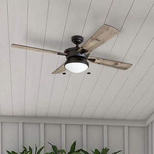Load image into Gallery viewer, Prominence Home 50345-01 Auletta Outdoor Ceiling Fan, 52” ETL Damp Rated 4 Blades, LED Frosted Contemporary Light Fixture, Matte Black