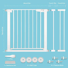 Load image into Gallery viewer, Cumbor 29.5”-40.6” Auto Close Safety Baby Gate, Durable Extra Wide Dog Gate for Stairs,Doorways, Easy Walk Thru Pet Gate for House,Child Gate Includes 4 Wall Cups and Extension, White