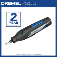 Load image into Gallery viewer, Dremel 7350-5 Cordless Rotary Tool Kit, Includes 4V Li-ion Battery and 5 Rotary Tool Accessories - Ideal for Light DIY Projects and Precision Work