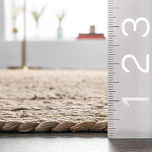 Load image into Gallery viewer, nuLOOM Rigo Hand Woven Farmhouse Jute Area Rug, 5' x 8', Natural