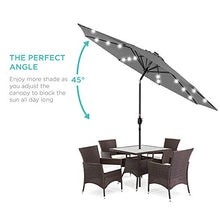 Load image into Gallery viewer, Best Choice Products 10ft Solar Powered Aluminum Polyester LED Lighted Patio Umbrella w/Tilt Adjustment and UV-Resistant Fabric, Gray