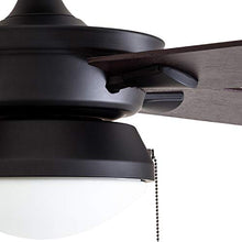 Load image into Gallery viewer, Prominence Home 50345-01 Auletta Outdoor Ceiling Fan, 52” ETL Damp Rated 4 Blades, LED Frosted Contemporary Light Fixture, Matte Black