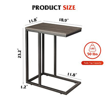 Load image into Gallery viewer, WLIVE Snack Side Table, C Shaped End Table for Sofa Couch and Bed, Gray