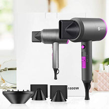 Load image into Gallery viewer, Slopehill Professional Ionic Hair Dryer, Powerful 1800W Fast Drying Low Noise Blow Dryer with 2 Concentrator Nozzle 1 Diffuser Attachments for Home Salon Travel