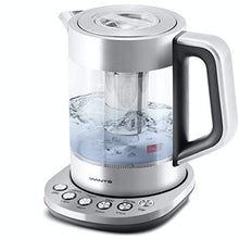 Load image into Gallery viewer, Electric Glass Kettle and Tea Maker with Removable Infuser and Temperature Controls. Brewing Programs for your favorite types of teas and Coffees. Stainless Steel Glass Boiler. BPA-FREE 1.6 liters
