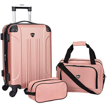 Load image into Gallery viewer, Travelers Club Sky+ Luggage Set, Rose Gold, 3 Piece