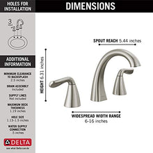 Load image into Gallery viewer, Delta Faucet Arvo Widespread Bathroom Faucet Brushed Nickel, Bathroom Faucet 3 Hole, Bathroom Sink Faucet, Drain Assembly, SpotShield Stainless 35840LF-SP