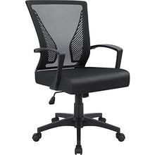 Load image into Gallery viewer, Furmax Office Chair Mid Back Swivel Chair Lumbar Support Desk Chair, Computer Ergonomic Mesh Chair with Armrest (Black)