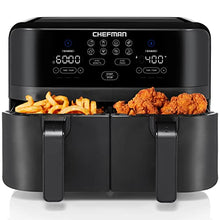 Load image into Gallery viewer, Chefman TurboFry Touch Dual Air Fryer, Maximize The Healthiest Meals With Double Basket Capacity, One-Touch Digital Controls And Shake Reminder For The Perfect Crispy And Low-Calorie Finish