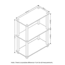 Load image into Gallery viewer, FURINNO Turn-S-Tube 3-Tier Compact Shelf Display Rack, Square, Black/Grey