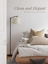 Load image into Gallery viewer, addlon Floor Lamp for Living Room with Beige Linen Lamp Shade and 9W LED Bulb Modern Standing Lamp Floor Lamps for Bedrooms - Black